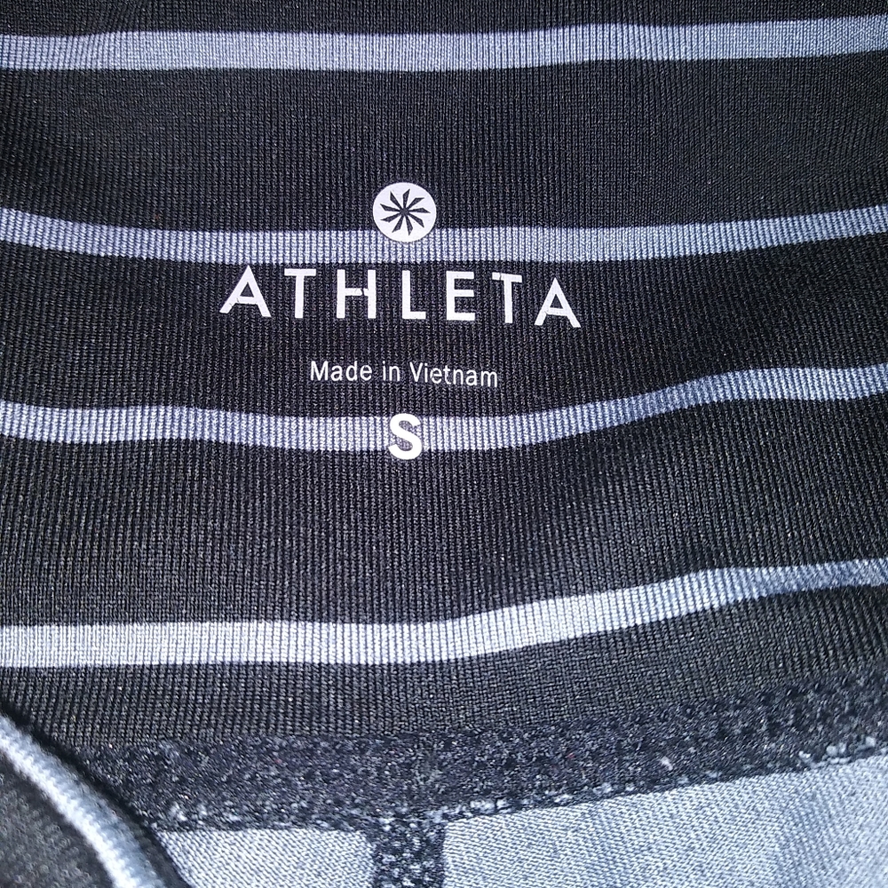 Athleta Chaturanga Capri Stripped Tight Leggings - Picture 4 of 5